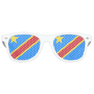Congo - Democratic Republic of the Congo Flag Retro Sunglasses