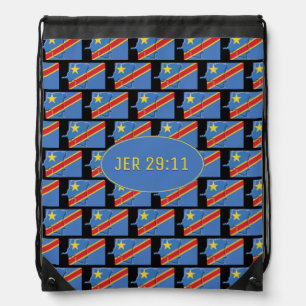 CONGO DRC FLAG JEREMIAH 29:11 Congolese Drawstring Bag