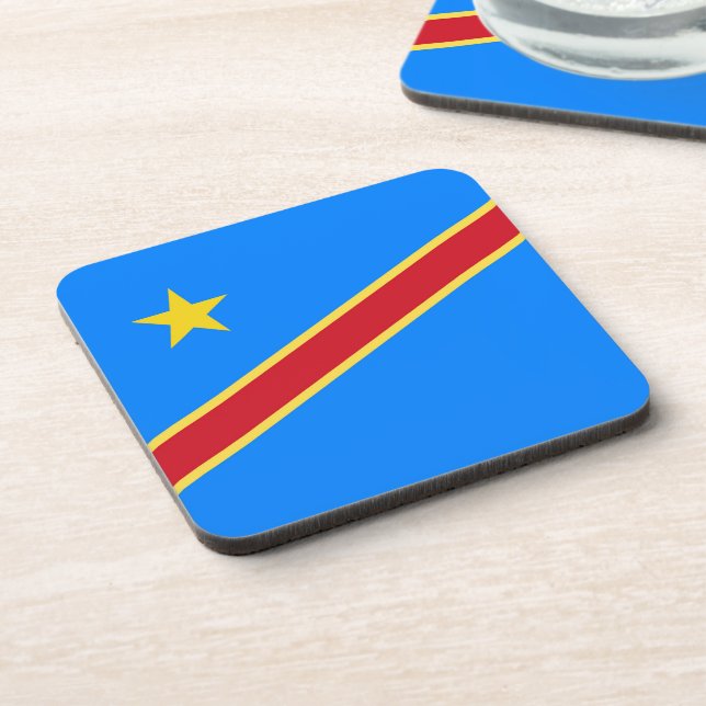 Congo flag beverage coaster (Left Side)