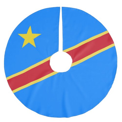 Congo flag brushed polyester tree skirt