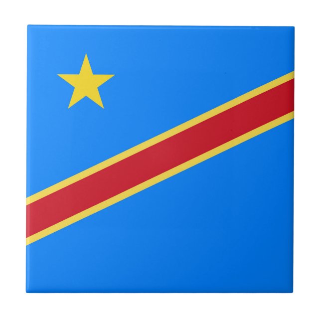 Congo flag ceramic tile (Front)