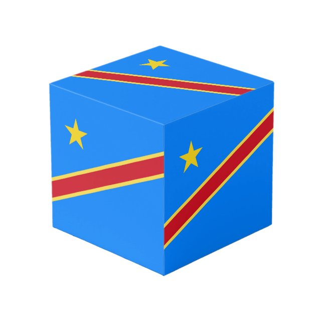 Congo flag cube (Front Angled)