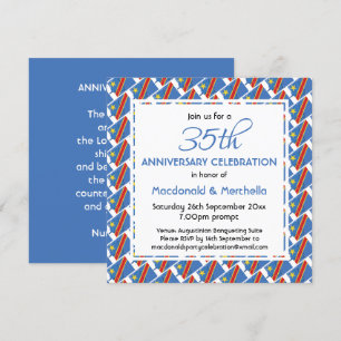 CONGO FLAG DRC Customized Anniversary Celebration Invitation