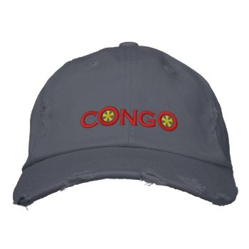 Congo Flag Embroidered Baseball Hat by GrooveMaster at Zazzle