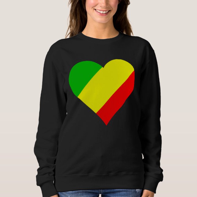 Congo Flag Heart Congo  Love Congo Sweatshirt (Front)