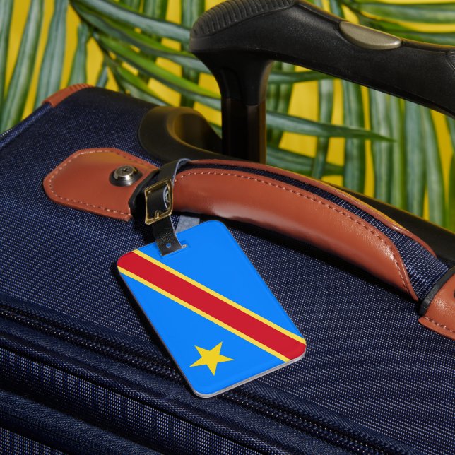 Congo flag luggage tag (Front Insitu 1)
