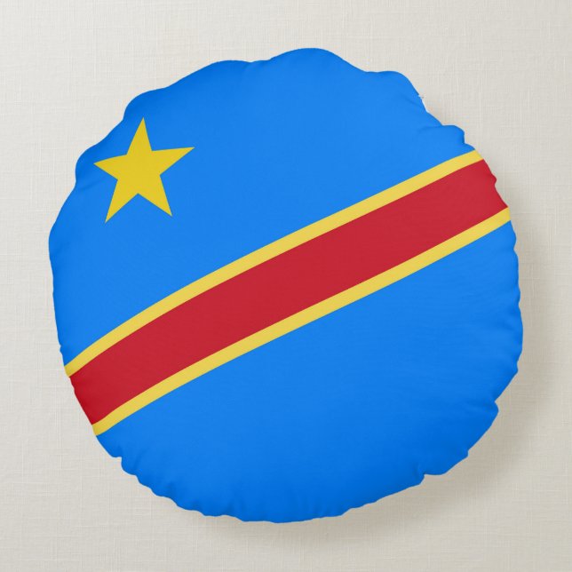 Congo flag round pillow (Back)