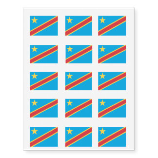 Congo Flag Temporary Tattoos