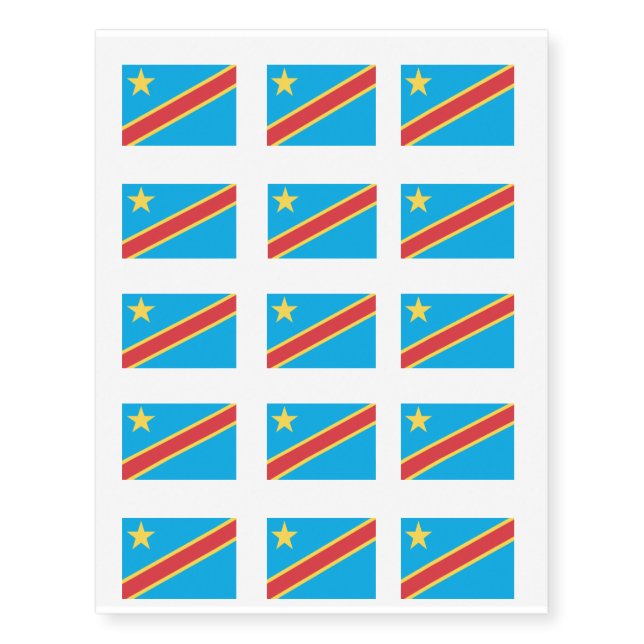 Congo Flag Temporary Tattoos (Front)