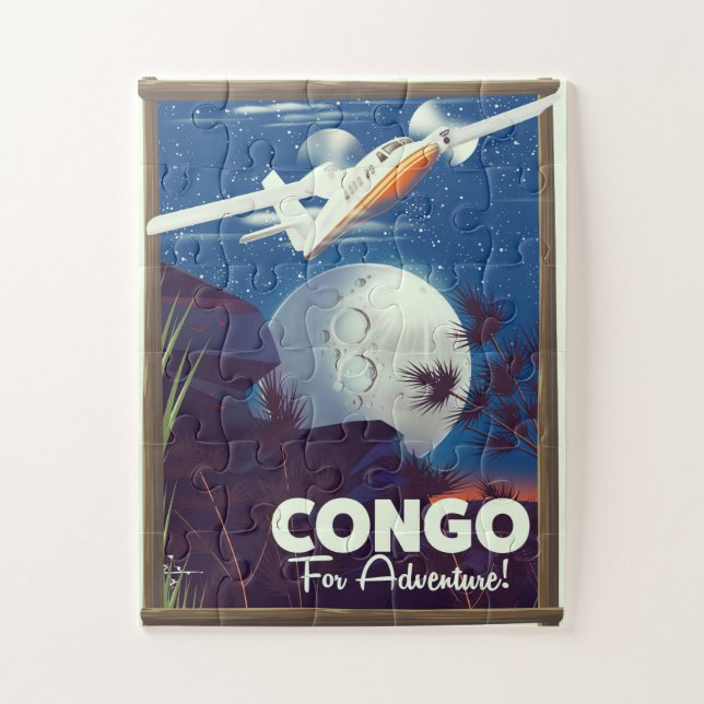 Congo For Adventure! travel poster Jigsaw Puzzle (Vertical)