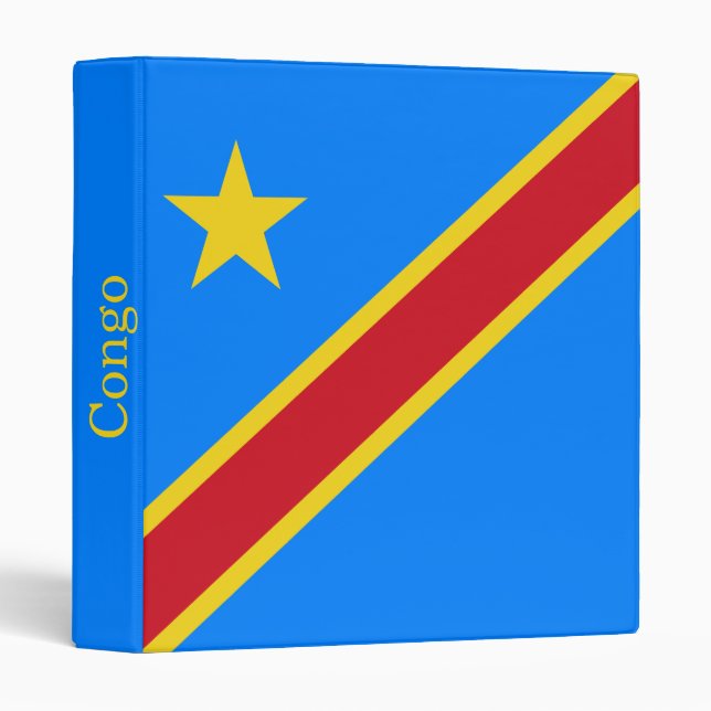 Congo Kinshasa Flag 3 Ring Binder (Front/Spine)