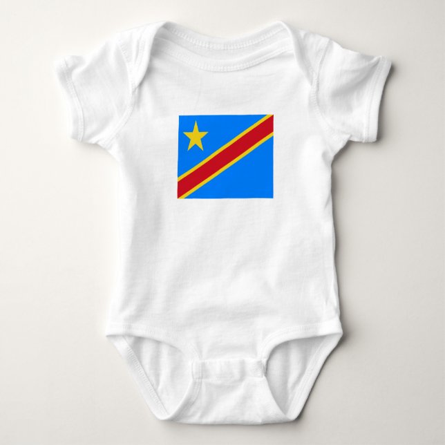 Congo Kinshasa Flag Baby Bodysuit (Front)