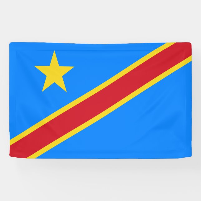 Congo Kinshasa Flag Banner (Horizontal)