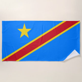 Congo Kinshasa Flag Beach Towel
