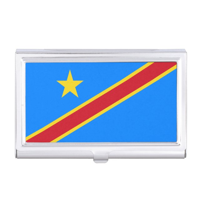 Congo Kinshasa Flag Business Card Case (Front)