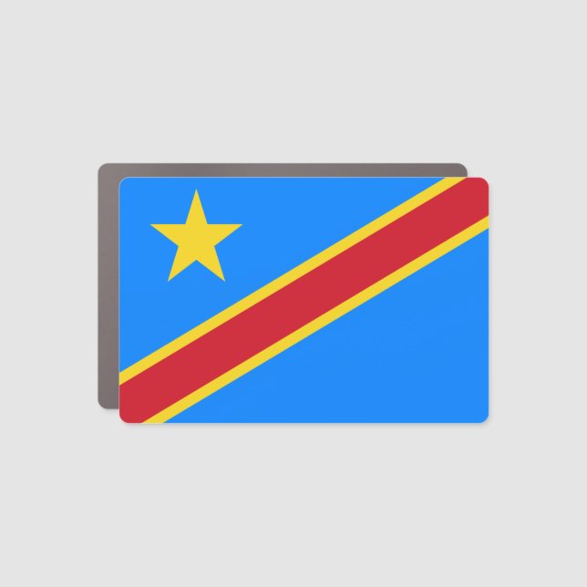 Congo Kinshasa Flag Car Magnet (Front)