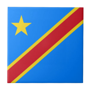 Congo Kinshasa Flag Ceramic Tile