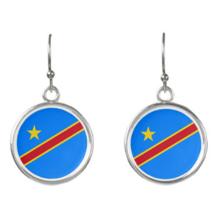 Congo Kinshasa Flag Earrings
