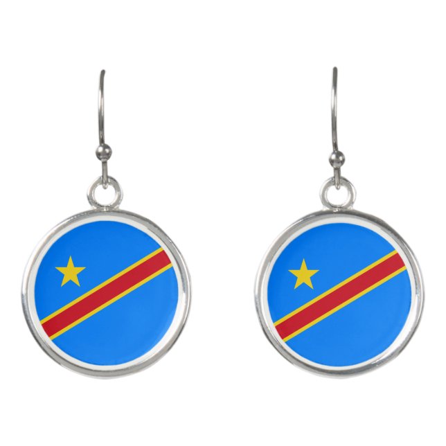 Congo Kinshasa Flag Earrings (Front)