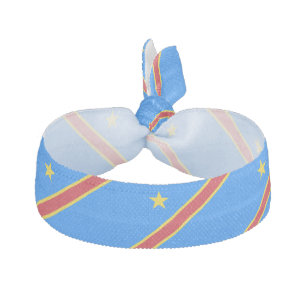Congo Kinshasa Flag Elastic Hair Tie