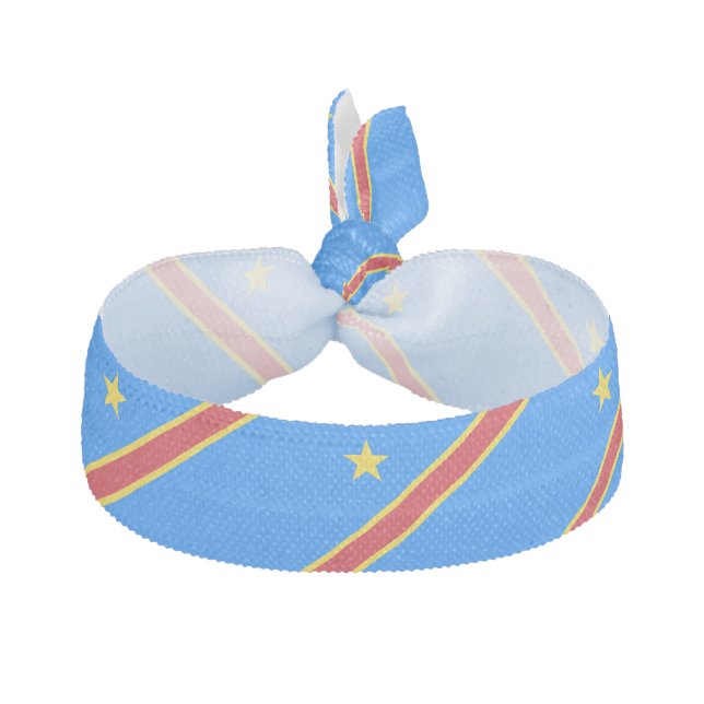 Congo Kinshasa Flag Elastic Hair Tie (Front)