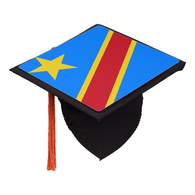 Congo-Kinshasa Flag Graduation Cap Topper (Angled)
