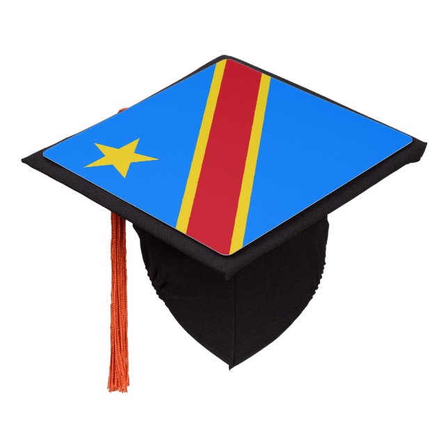 Congo Kinshasa Flag Graduation Cap Topper (Angled)