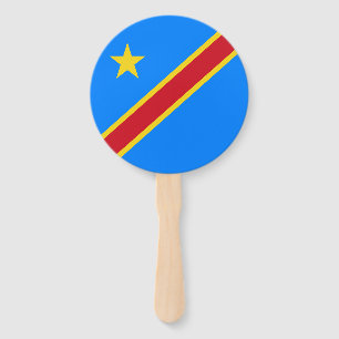 Congo Kinshasa Flag Hand Fan