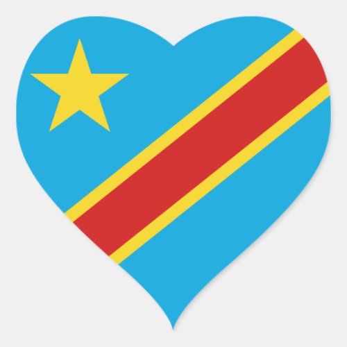 Congo_Kinshasa Flag Heart Sticker