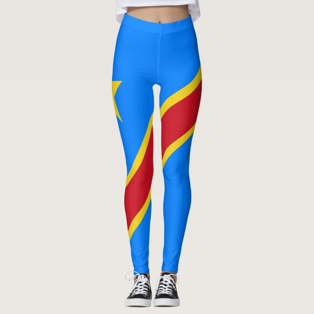 Congo Kinshasa Flag Leggings (Front)