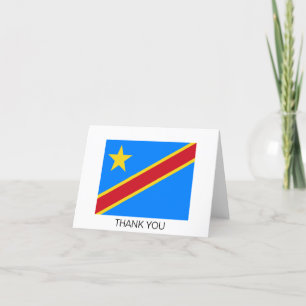 Congo Kinshasa Flag Letterpress Thank You Card