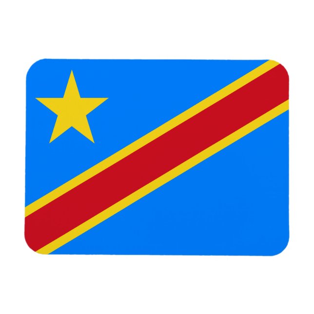 Congo Kinshasa Flag Magnet (Horizontal)