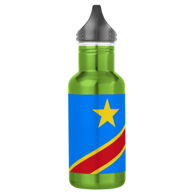 Congo Kinshasa Flag Stainless Steel Water Bottle (Left)