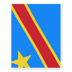 Congo-Kinshasa Flag Temporary Tattoos