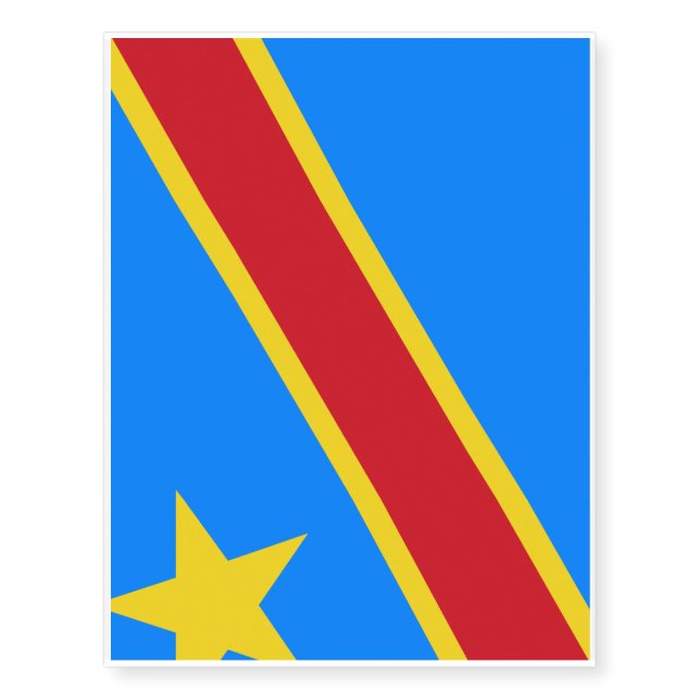 Congo-Kinshasa Flag Temporary Tattoos (Front)