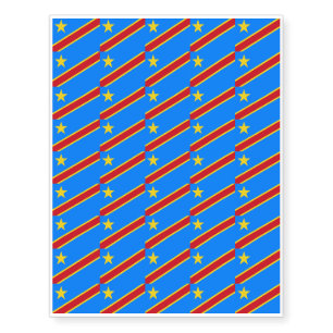 Congo-Kinshasa Flag Temporary Tattoos