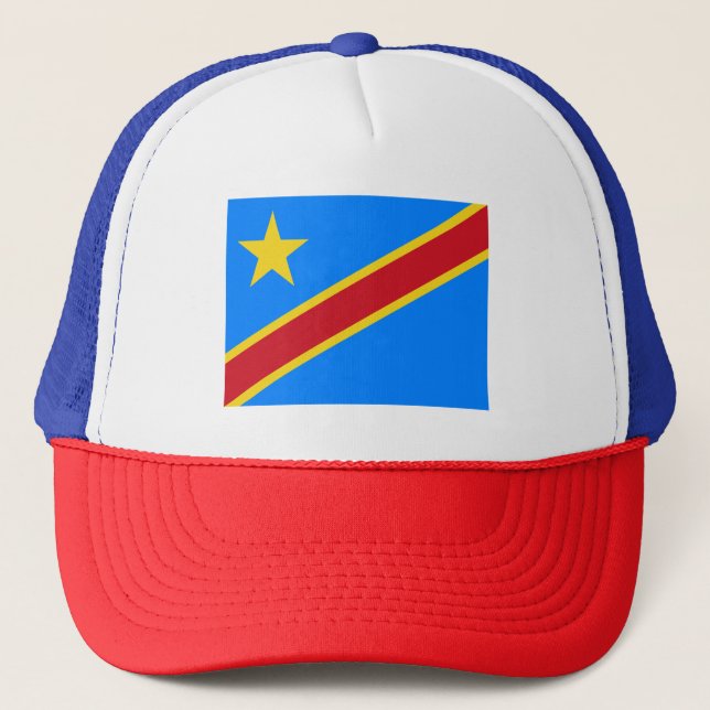 Congo Kinshasa Flag Trucker Hat (Front)