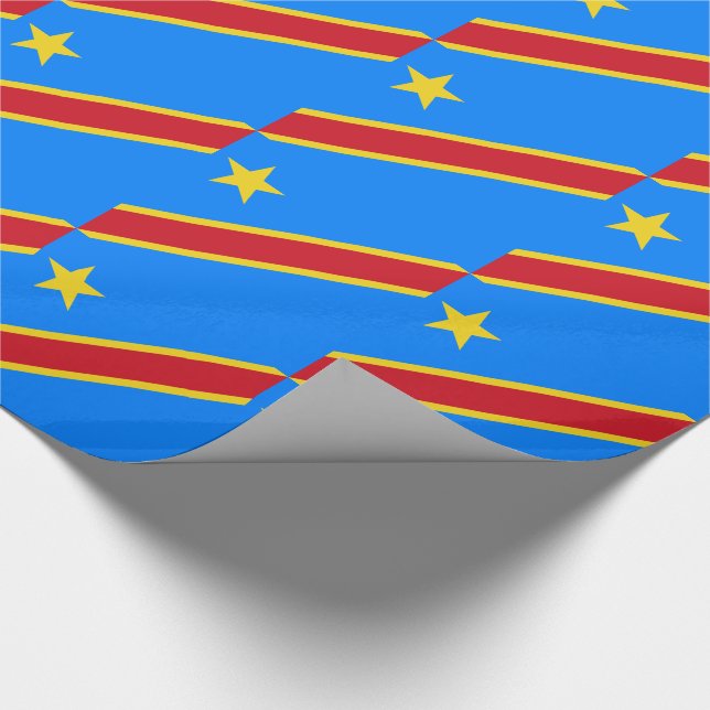 Congo Kinshasa Flag Wrapping Paper (Corner)