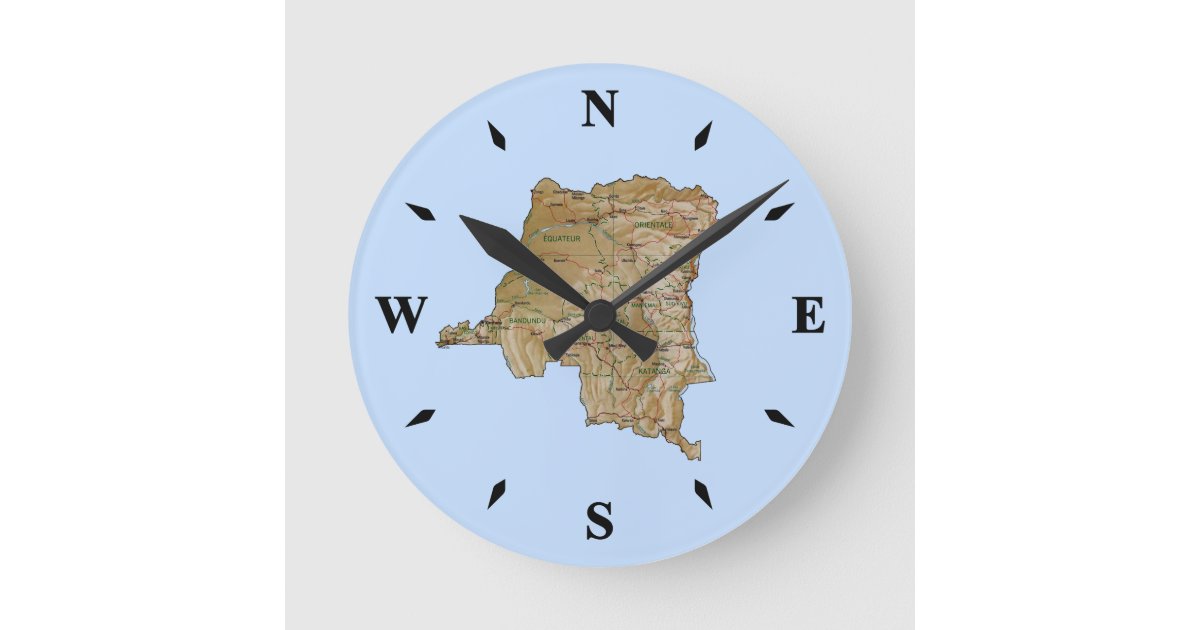 CongoKinshasa Map Clock Zazzle