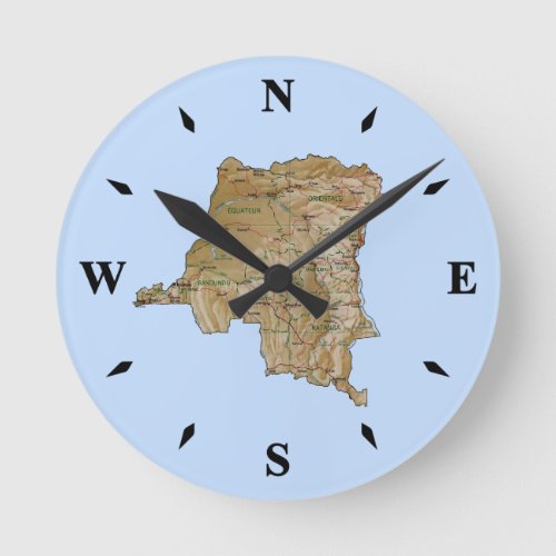 Congo_Kinshasa Map Clock
