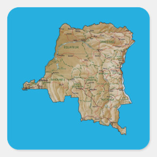Congo-Kinshasa Map Sticker