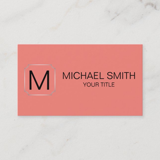Congo pink color background business card (Front)