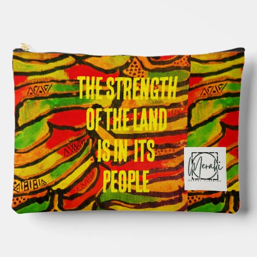 Congo print the strengh of the land accessory pouch