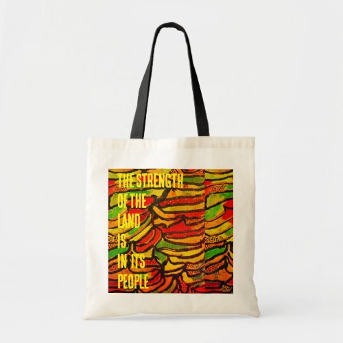 Congo print the strengh of the land tote bag