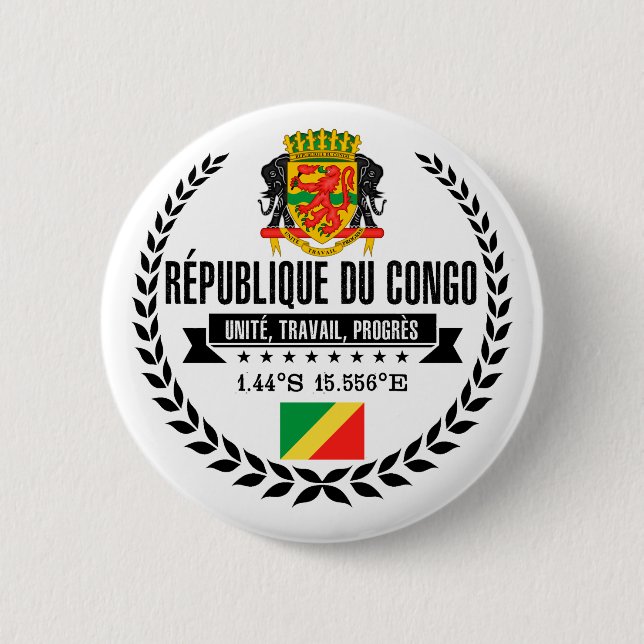 Congo Republic Pinback Button (Front)