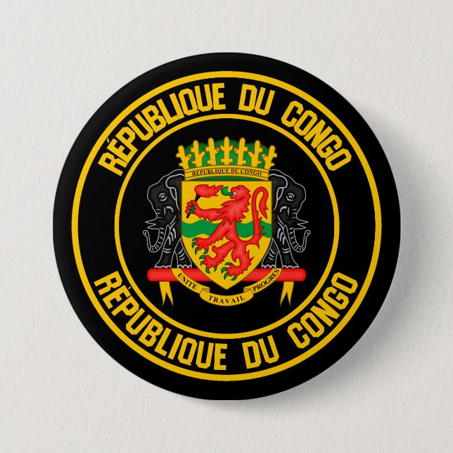 Congo Round Emblem Button (Front)