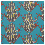 congo tree frog blue fabric