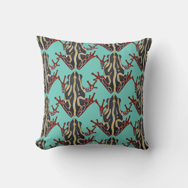 congo tree frog mint throw pillow (Front)