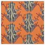 congo tree frog orange fabric
