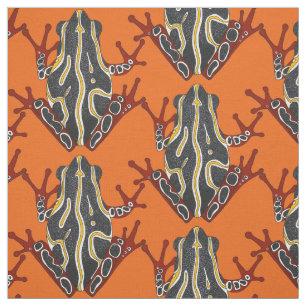 congo tree frog orange fabric